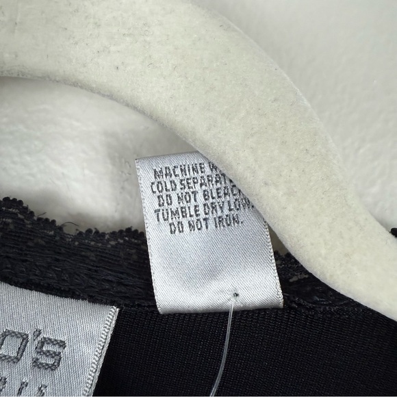 Chico's Cardigan Womens Small Tie Front Lace Trim Long Sleeve Black Top Stretch - Picture 8 of 9